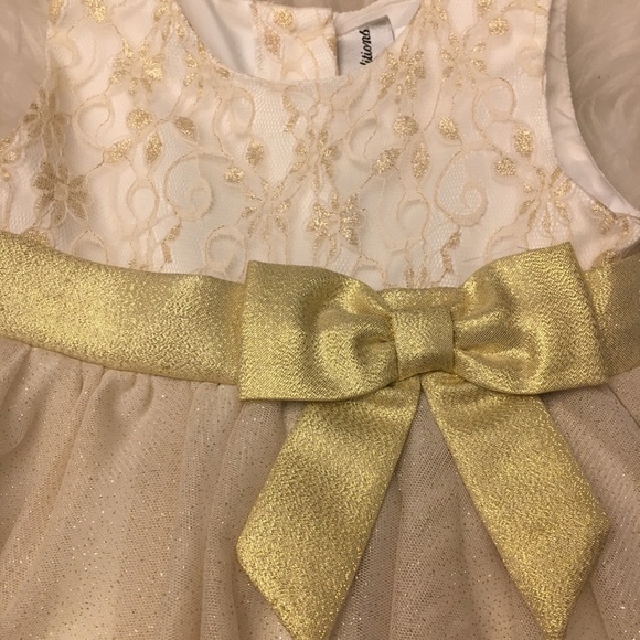 White & Gold Party Dress - Picture 2 of 5